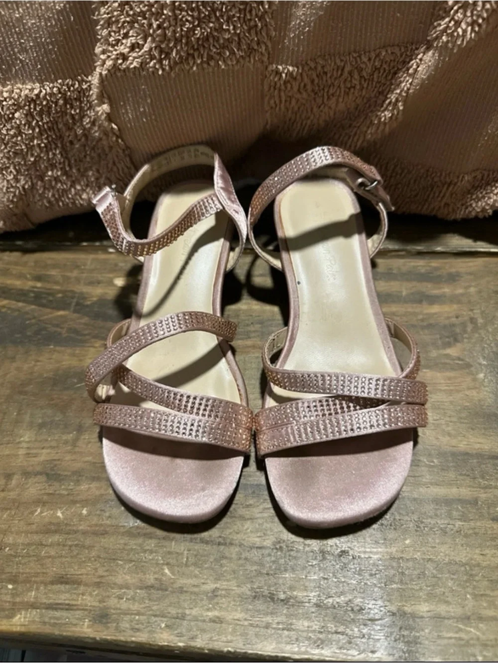 Kids Rose Gold Strappy Dress Sandals